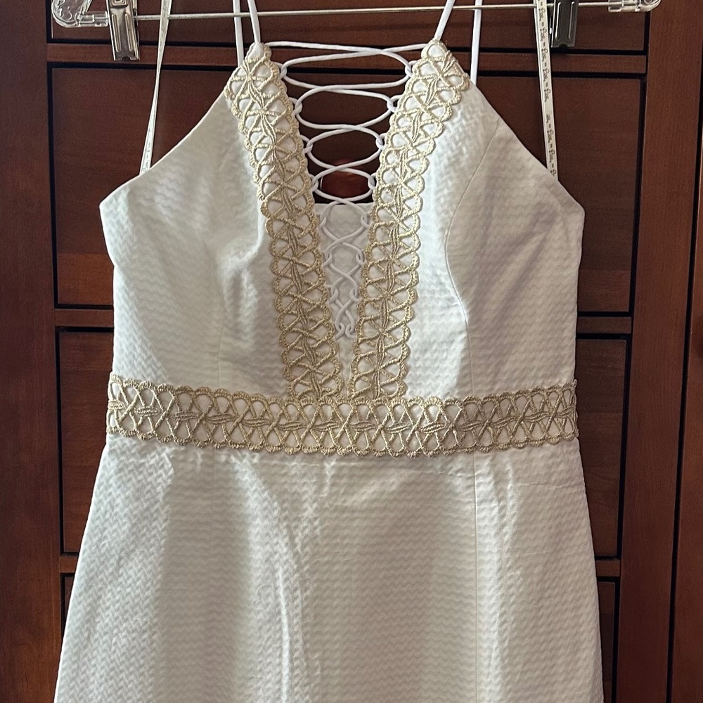 Lily Pulitzer white & gold dress